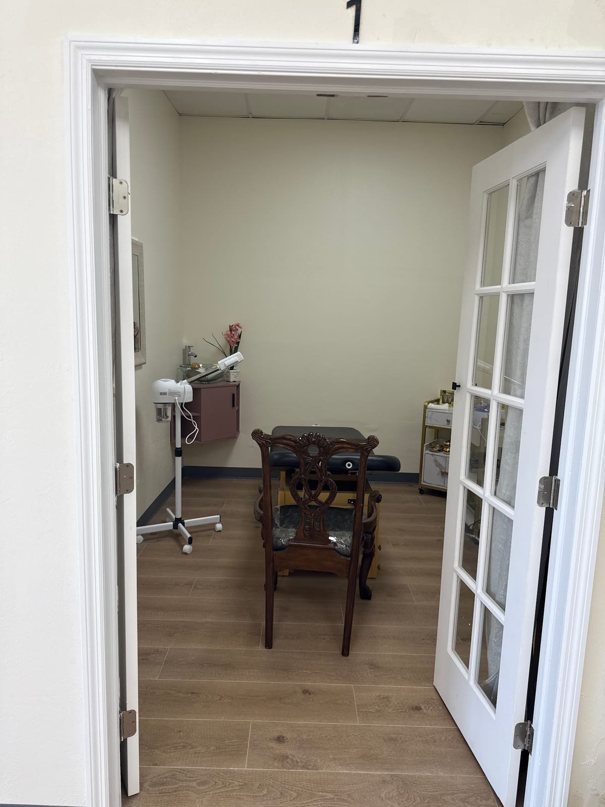A facial treatment with a microdermabrasion wand